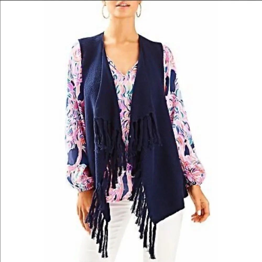 LILLY PULITZER | Andella Sweater Vest Navy Blue S